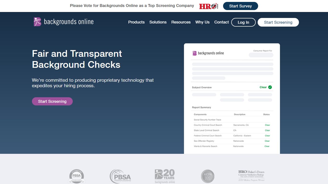 Employment Background Screening - Backgrounds Online